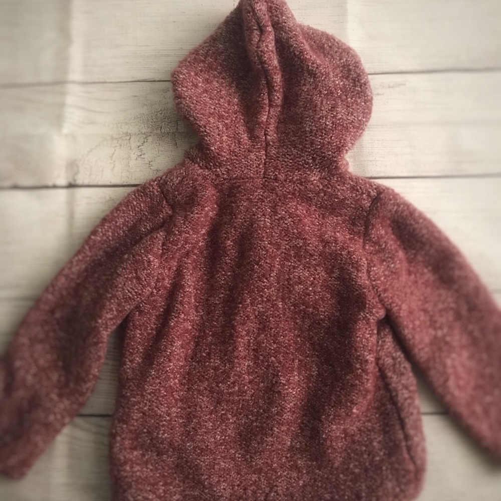 Zara Toddler maroon and print cardigan sweater jacket - Picture 4 of 4